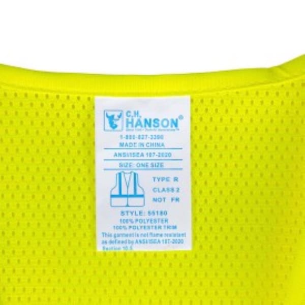 C.H. Hanson C.H. Hanson Reflective Safety Vest Green One Size Fits All - 55180