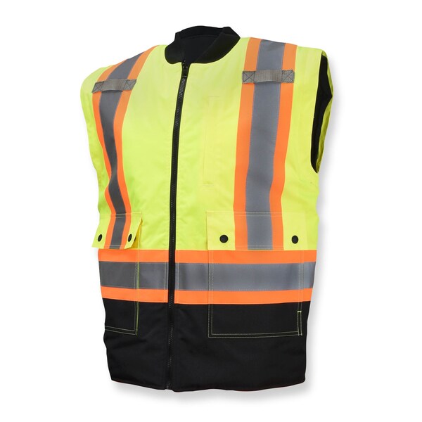 Radians Hi-Vis Reversible Bomber Jacket, Ripstop Polyester, Class Type R Class 3 Hi-Vis Green / Black, XL - SJ610B-3ZGS-XL
