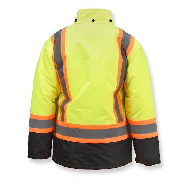 Radians Hi-Vis Reversible Bomber Jacket, Ripstop Polyester, Class Type R Class 3 Hi-Vis Green / Black, XL - SJ610B-3ZGS-XL