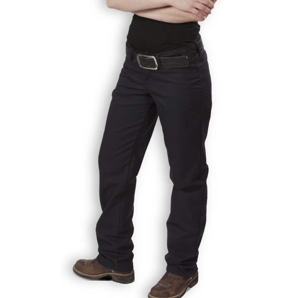 Blue Bay Women's Women's Stretch Twill Pants, 35, Black, 65% Polyester / 35% Cotton - BL126BCM35X34