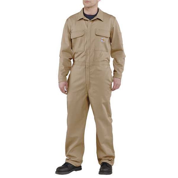 Carhartt Coverall, 11 cal/sq cm ATPV, Tall, 32 in Inseam, FR Twill/100% Cotton, Zipper - 101017-250 52 TLL