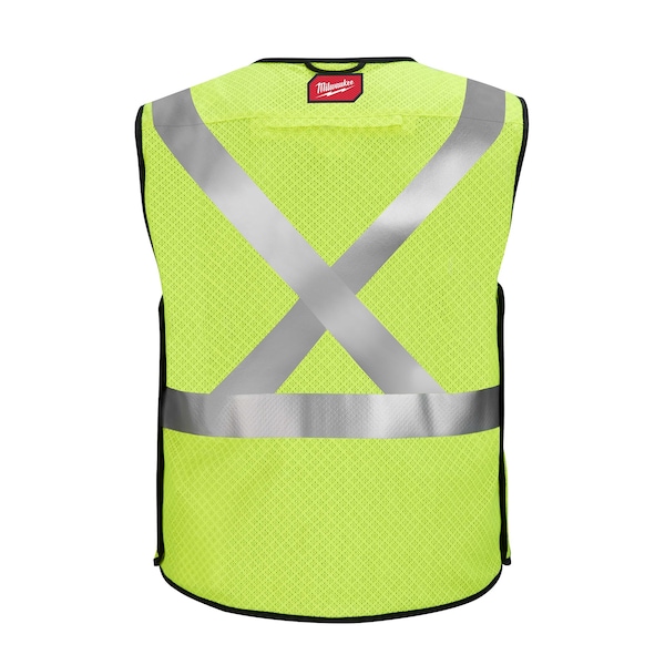 Milwaukee Tool AR/FR Cat.1 High Visibility Vest L, XL Class 2 X Back, , Hook and Loop 10 Pockets, 2 Mic Tab, No - 48-73-5212