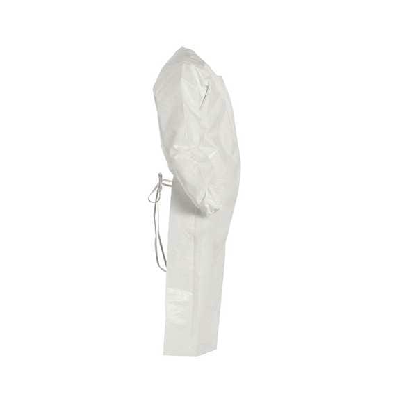 Tychem 0 Sleeved Apron. Elastic Wrists. 44" Long. Neck Loop w/ Snaps, Waist Ties. White. 2X - SL275TWH2X0025HL