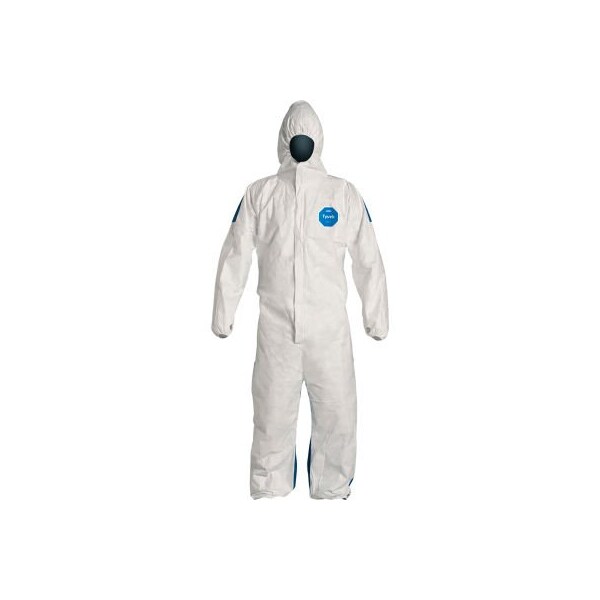 Dupont Disposable Coverall, Hooded, XL, Serged Seam - TD127SWBXL0025CM