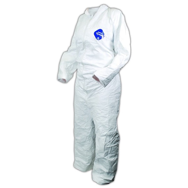 Dupont Disposable Coverall, Collared, XL, Tyvek, Zipper, Serged Seam - CVZ11-XL