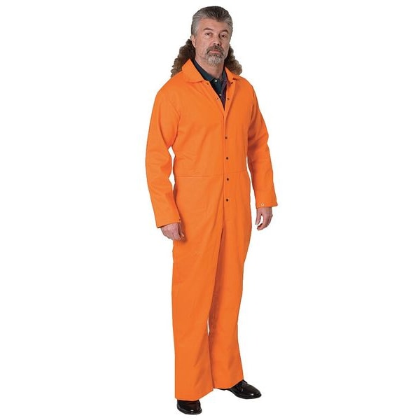 Condor Coverall, S, 27 in Inseam, Flame-Retardant Treated Cotton, Snap - 5WYR4