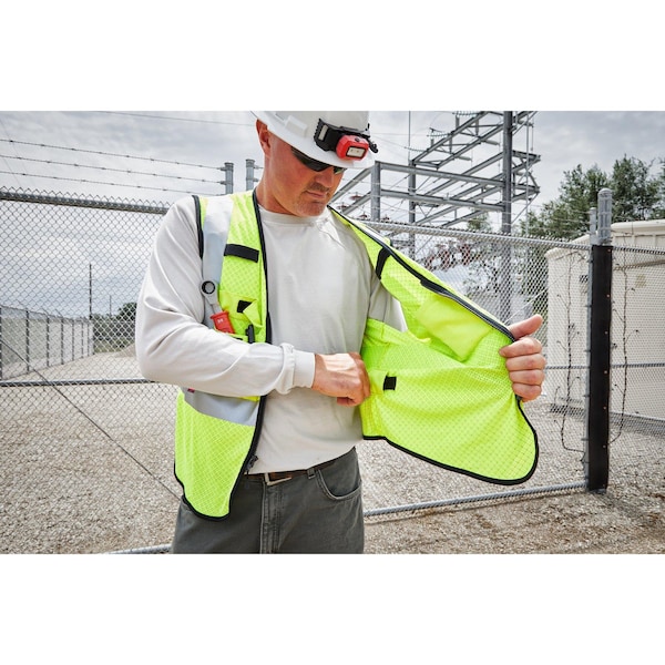 Milwaukee Tool AR/FR Cat.1 High Visibility Vest w/Sleeves 2XL, 3XL Class 3 U Back, , Zipper 10 Pockets, 2 Mic Tab - 48-73-5223