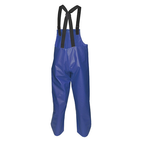 Mcr Safety Rain Bib Overall, Polyurethane, 31 in Inseam, 48 in Waist, 0.25 mm Thickness, Blue, L - 563BFL