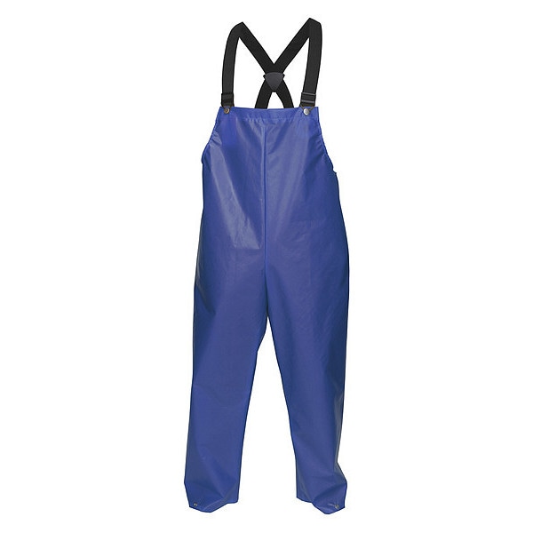 Mcr Safety Rain Bib Overall, Polyurethane, 31 in Inseam, 48 in Waist, 0.25 mm Thickness, Blue, L - 563BFL