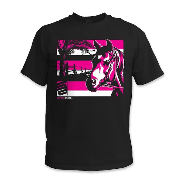 Safetyshirtz Horse High Visibility Tee, Black, 2XL - 35030501XXL