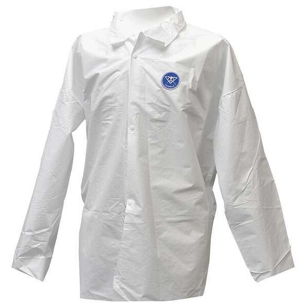 Action Chemical Disposable Long Sleeve Shirt, Promax(R), Snaps Closure, Open Cuff, White, L, 50 PK - 1090-L