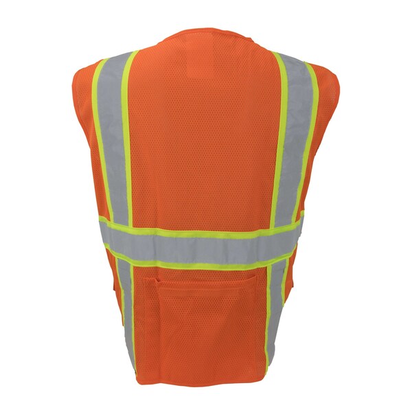 Ironwear Hi-Vis FR Surveyor Safety Vest 4XL Class 2 , Zipper 9 Pockets - 1277FR-OZ-RD-4XL