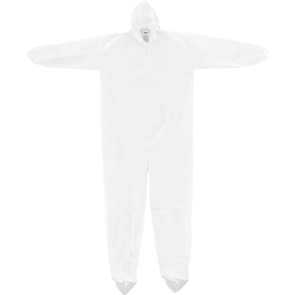 Global Industrial Disposable Coverall, L, 25 PK, White, 60% Polypropylene/40% Polyethylene - 708191L