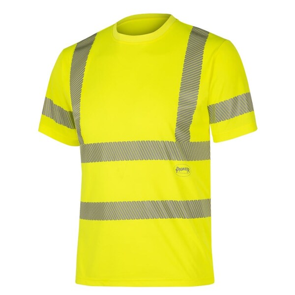 Pioneer Cooling Safety T-Shirt, Short Sleeve, Hi-Vis Yellow, M - V1053060U-M