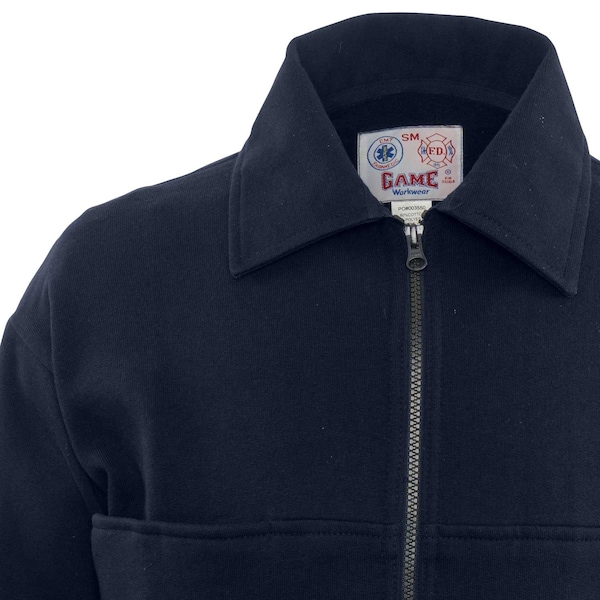 Game Workwear The Firefighters' Full-Zip Jobshirt, Navy, Size Small - 8075