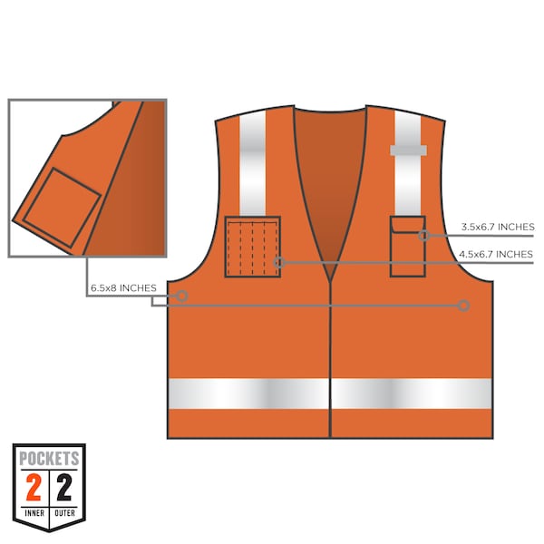 Ergodyne S Orange Economy Surveyors Vest Class 2 - Single Size - 8249Z-S