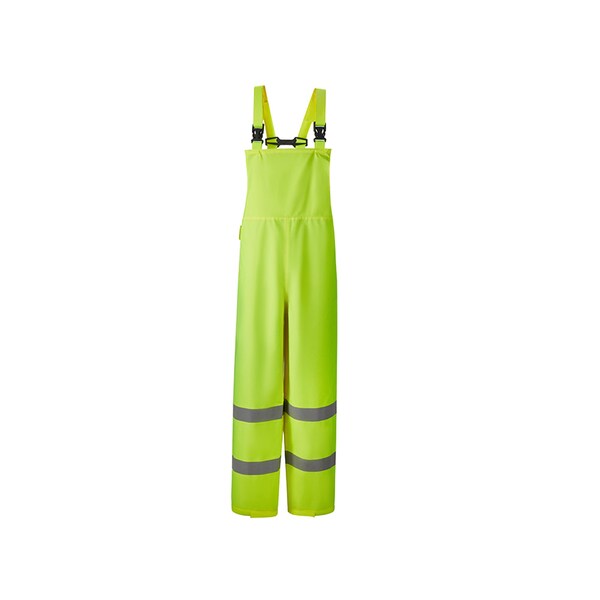 2W International Hi-Vis Bib Overalls, 100% Polyester Oxford with PU coating. 300 Denier, Lime, 4XL - HBO59-E 4XL