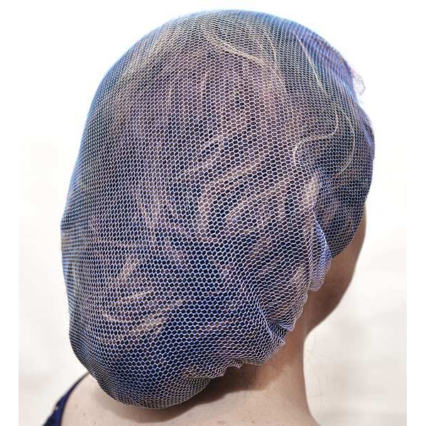 Action Chemical Hairnet, Nylon, 28 in Dia., Blue, XL, 1000 PK - MC-28-1000/B