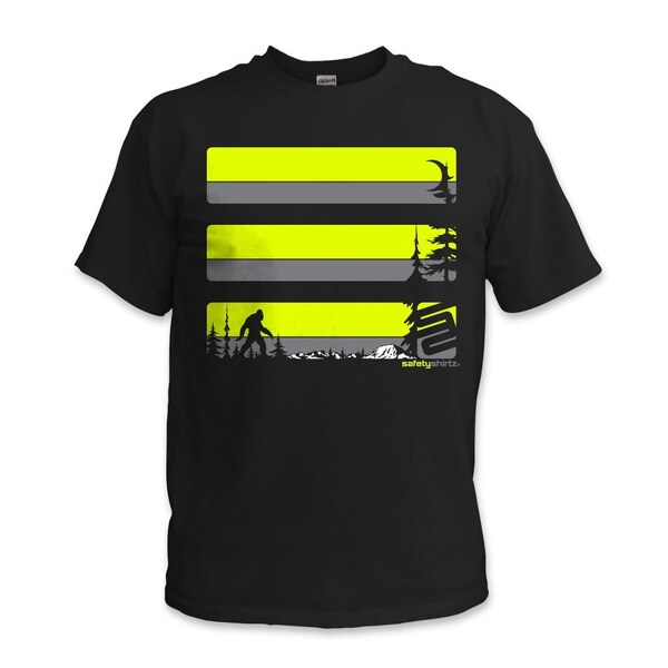 Safetyshirtz Sasquatch High Visibility Tee, Black, XL - 64010501XL