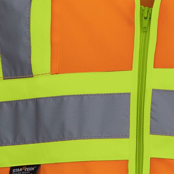 Pioneer Sleeved Vest, Polyester, Hi-Vis Orange, 3XL - V1023550U-3XL