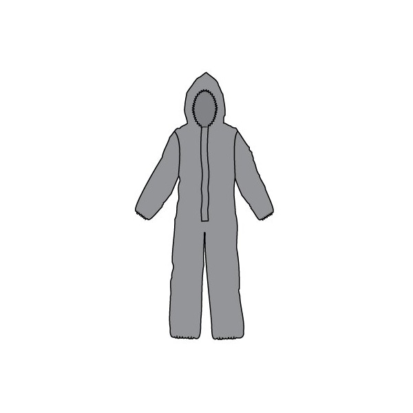 Kappler Disposable Coveralls, Hooded, L/XL, Zipper/Double Storm Flap, Elastic Cuff, Elastic Ankle - Z2H428GYLGXL