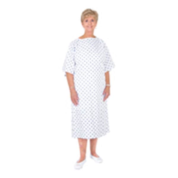 Essential Medical Supply Standard Patient Gown Fashion - Print on Blue Background - ESSENTIAL-MEDICAL-C3010
