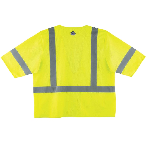 Ergodyne Hi-Vis Economy Vest w/Sleeves S Class 3 U Back, , Zipper 3 Pockets, 1 Mic Tab - 8320Z