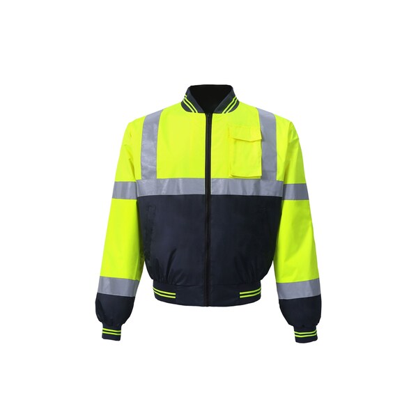 2W International Hi-Vis Windbreaker, 100% Polyester Oxford with PU coating, Class 3 Lime, 2XL - 317C-3 2XL