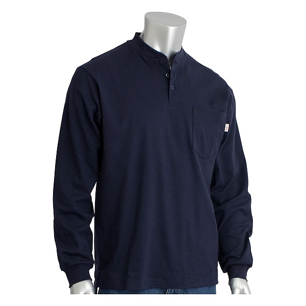 Pip Men's Flame-Resistant Shirt, 10.6 cal/sq cm, 2XL, Aramid - 385-FRHN-(NV)-2X