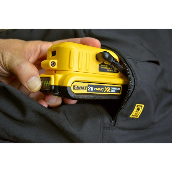 Dewalt Men's Heated Jacket, Black, Heats Up to 9 hr , 20 3 Outside Pockets, L - DCHJ060ABD1-L