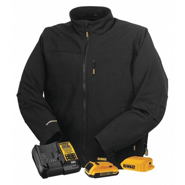 Dewalt Men's Heated Jacket, Black, Heats Up to 9 hr , 20 3 Outside Pockets, L - DCHJ060ABD1-L