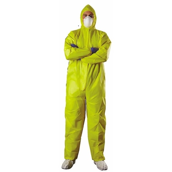 Venom Steel VENCV400 Chemical Splash Coveralls, L, XL, Unisex, Zipper, Polyethylene/Polypropylene, Yellow - VENCV400N