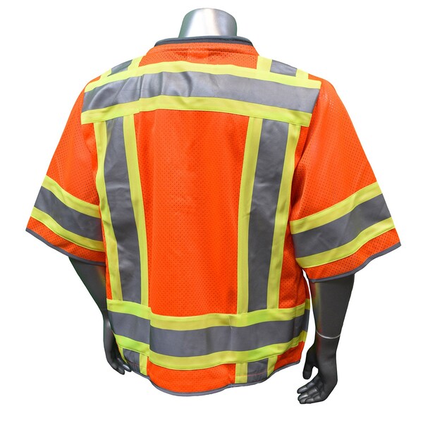 Radians Two-Tone Hi-Vis Engineer Vest w/Sleeves Xl Class 3 , Zipper 6 Pockets, Yes (Dual Mic Tabs) Mic Tab - SV55-3ZOD-XL