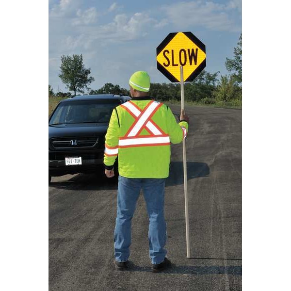 Tough Duck Hi-Vis Quilted Safety Jacket, 100% Polyester, Class 3 Type R, Fluorescent Green, 5XL - S43231