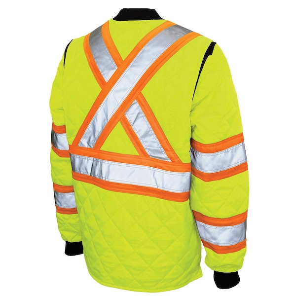 Tough Duck Hi-Vis Quilted Safety Jacket, 100% Polyester, Class 3 Type R, Fluorescent Green, 5XL - S43231