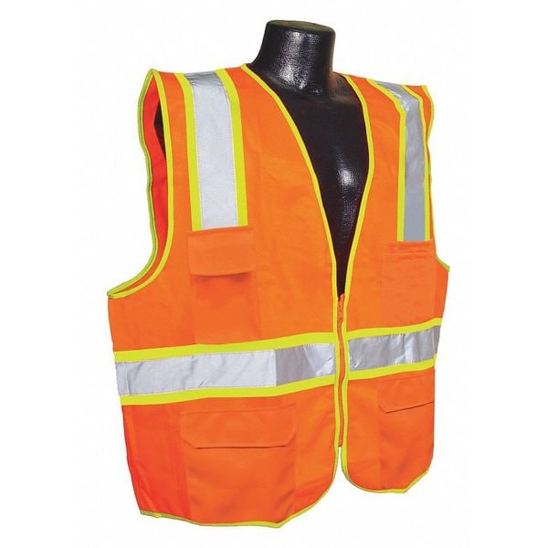 Condor High Visibility Vest, Orange/Red, 3XL - 53YM45