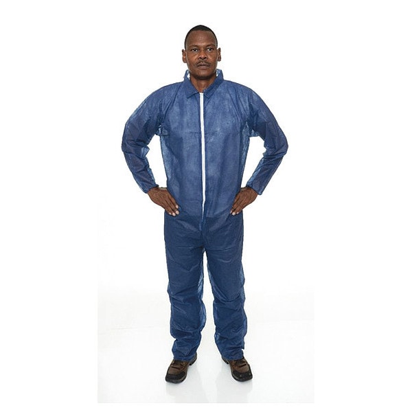 International Enviroguard Coverall, XL, Navy Blue, PK25, XL, 25 PK, Blue - N2012