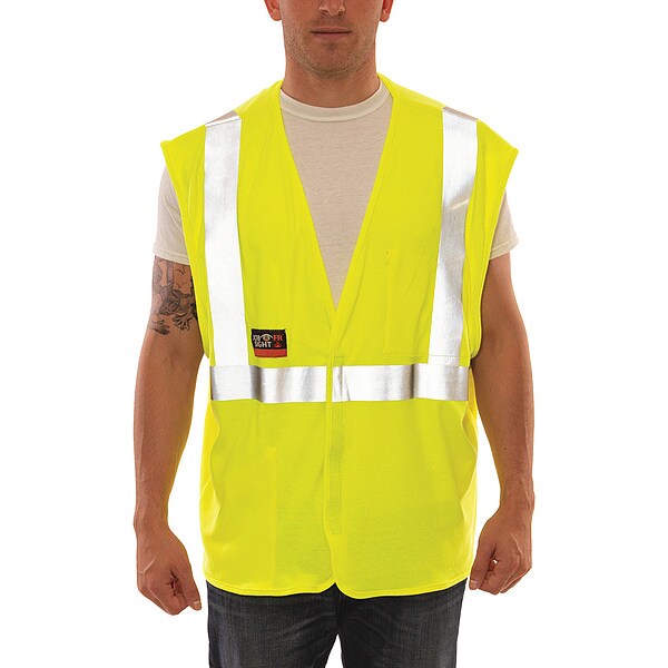 Tingley FR Hi-Vis Safety Vest 5XL Class 2 , Hook & Loop 2 Pockets - V81622