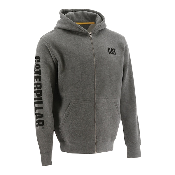 Cat Workwear Full Zip Hooded Sweatshirt, Dark Heather - W10840-004