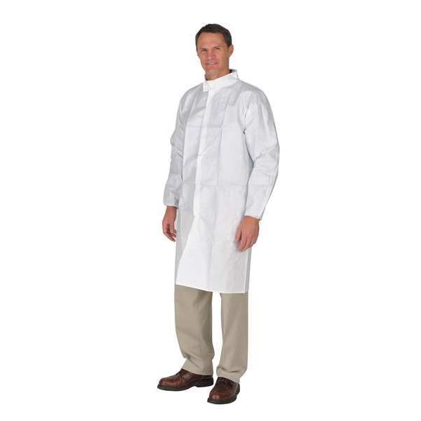 International Enviroguard Disposable Frock, Fabric, Snaps Closure, White, XL, 50 PK - CE11026CIS-XL