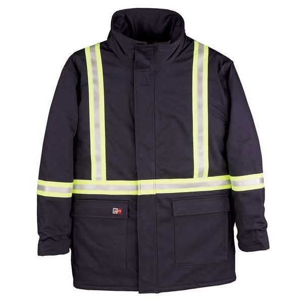 Big Bill FR Jacket, 46 cal/sq cm, L, 8.5 oz UltraSoft(R), Snaps, Zipper Closure - M305NEX-LT-NAY