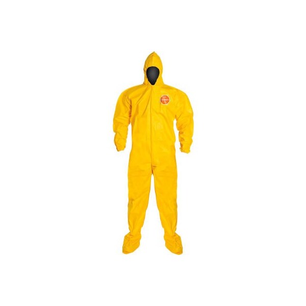 Dupont Chemical Resistant Coverall, Hooded, XL, Bound Seam - QC122BYLXL001200