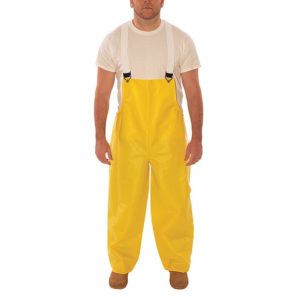 Tingley Rain Gear Overalls O31007 Xl, PVC, 31 in Inseam, 54" Waist, 26 mil Thickness, Yellow, XL - O31007