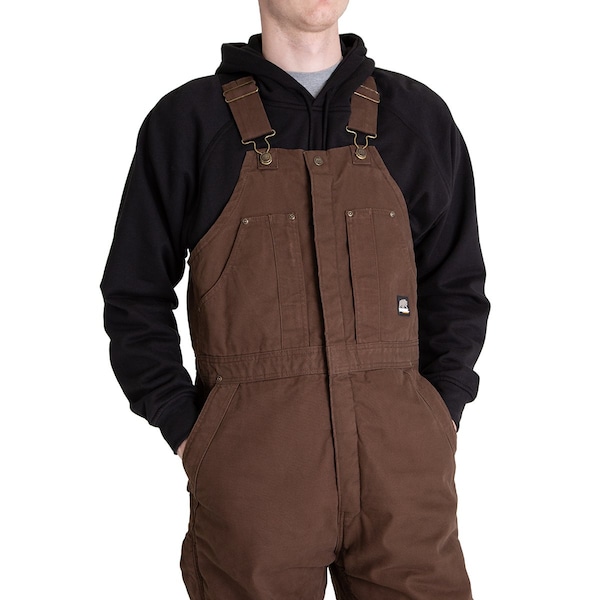 Berne Bib, Overall, Orig, Wash, Insulated, L, Tall, Bark, Size L - B377