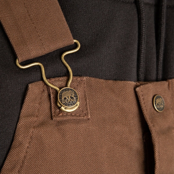 Berne Bib, Overall, Orig, Wash, Insulated, L, Tall, Bark, Size L - B377