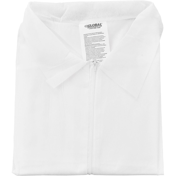 Global Industrial Disposable Coverall, XL, 25 PK, White, Polypropylene - 708185XL