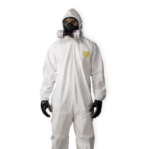 Dupont Disposable Coverall, Hooded, 2XL, ProShield(R) 60, Zipper, Elastic Cuff, Elastic Ankle, Serged Seam - NG122SWH2X002500