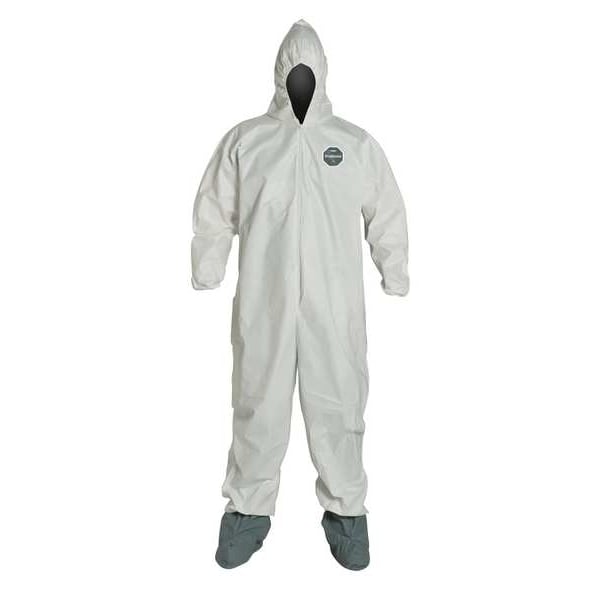Dupont Disposable Coverall, Hooded, 2XL, ProShield(R) 60, Zipper, Elastic Cuff, Elastic Ankle, Serged Seam - NG122SWH2X002500