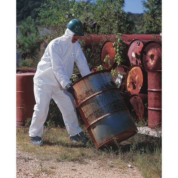 Dupont Disposable Coverall, Hooded, 2XL, ProShield(R) 60, Zipper, Elastic Cuff, Elastic Ankle, Serged Seam - NG122SWH2X002500