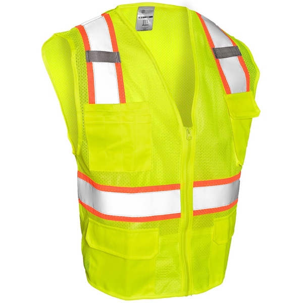 Kishigo XL, Lime, Class 2, All Mesh Contrast Vest - 1195-XL